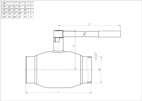 Кран шаровый LD КШЦП Gas 020.040.П/П.03. из стали 09Г2С Ду20 Ру40 МПа в Краснодаре